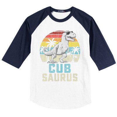 Cubsaurus T Rex Dinosaur Cub Saurus FatherS Family Baseball Sleeve Shirt