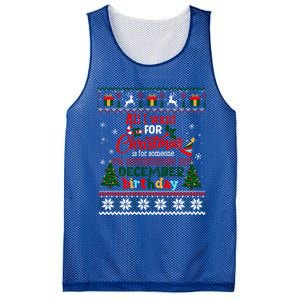 Christmas To Remember My December Birthday Ugly Xmas Gift Mesh Reversible Basketball Jersey Tank