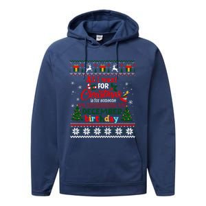 Christmas To Remember My December Birthday Ugly Xmas Gift Performance Fleece Hoodie