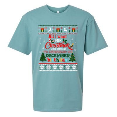 Christmas To Remember My December Birthday Ugly Xmas Gift Sueded Cloud Jersey T-Shirt