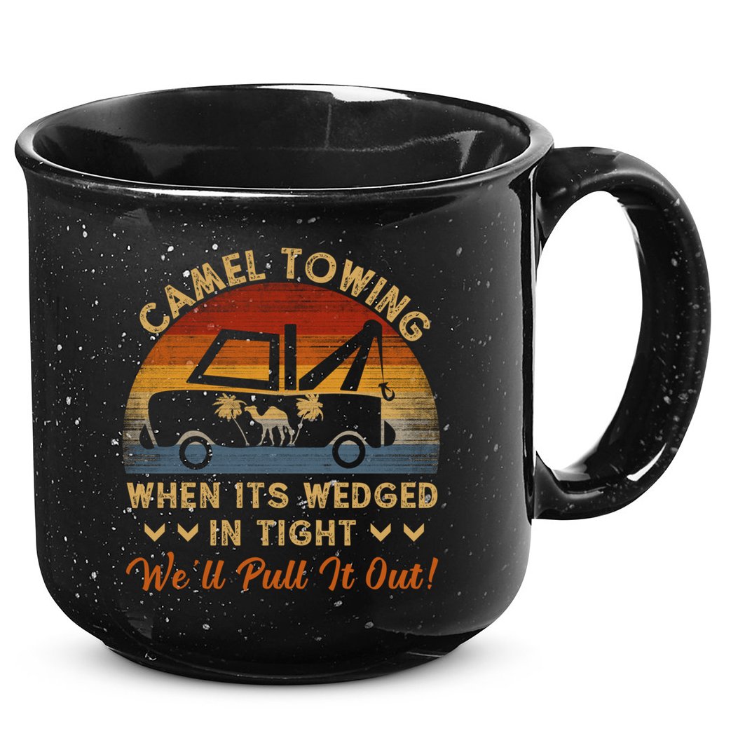Camel Towing Retro Adult Humor Saying Funny Halloween Great Gift 15oz Campfire Ceramic Mug