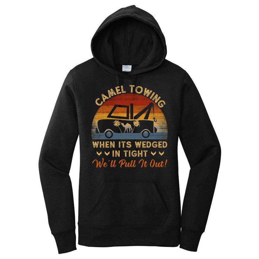 Camel Towing Retro Adult Humor Saying Funny Halloween Great Gift Women's Pullover Hoodie