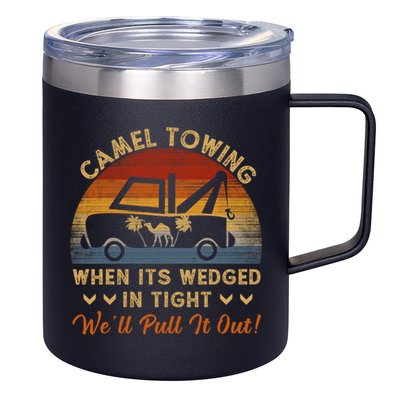 Camel Towing Retro Adult Humor Saying Funny Halloween Great Gift 12oz Stainless Steel Coffee Mug