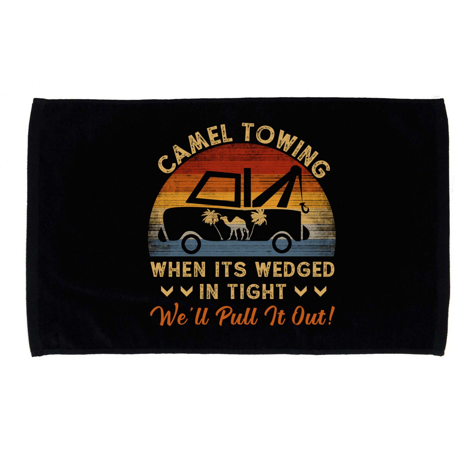 Camel Towing Retro Adult Humor Saying Funny Halloween Great Gift Microfiber Hand Towel