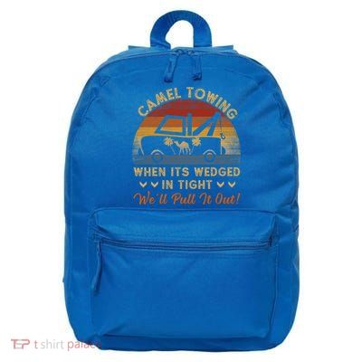 Camel Towing Retro Adult Humor Saying Funny Halloween Great Gift 16 in Basic Backpack