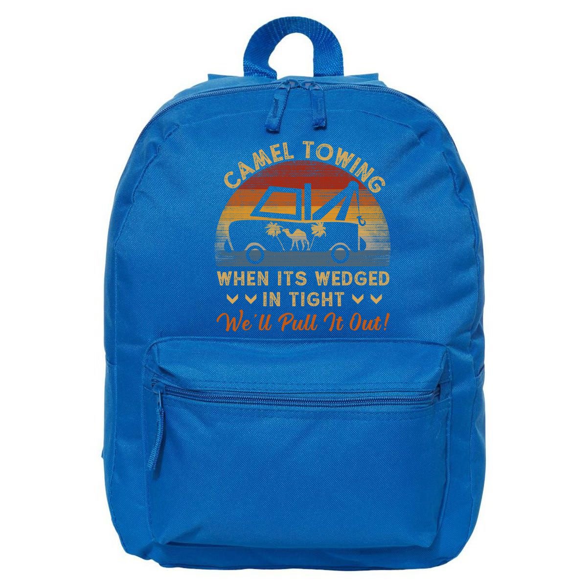 Camel Towing Retro Adult Humor Saying Funny Halloween Great Gift 16 in Basic Backpack