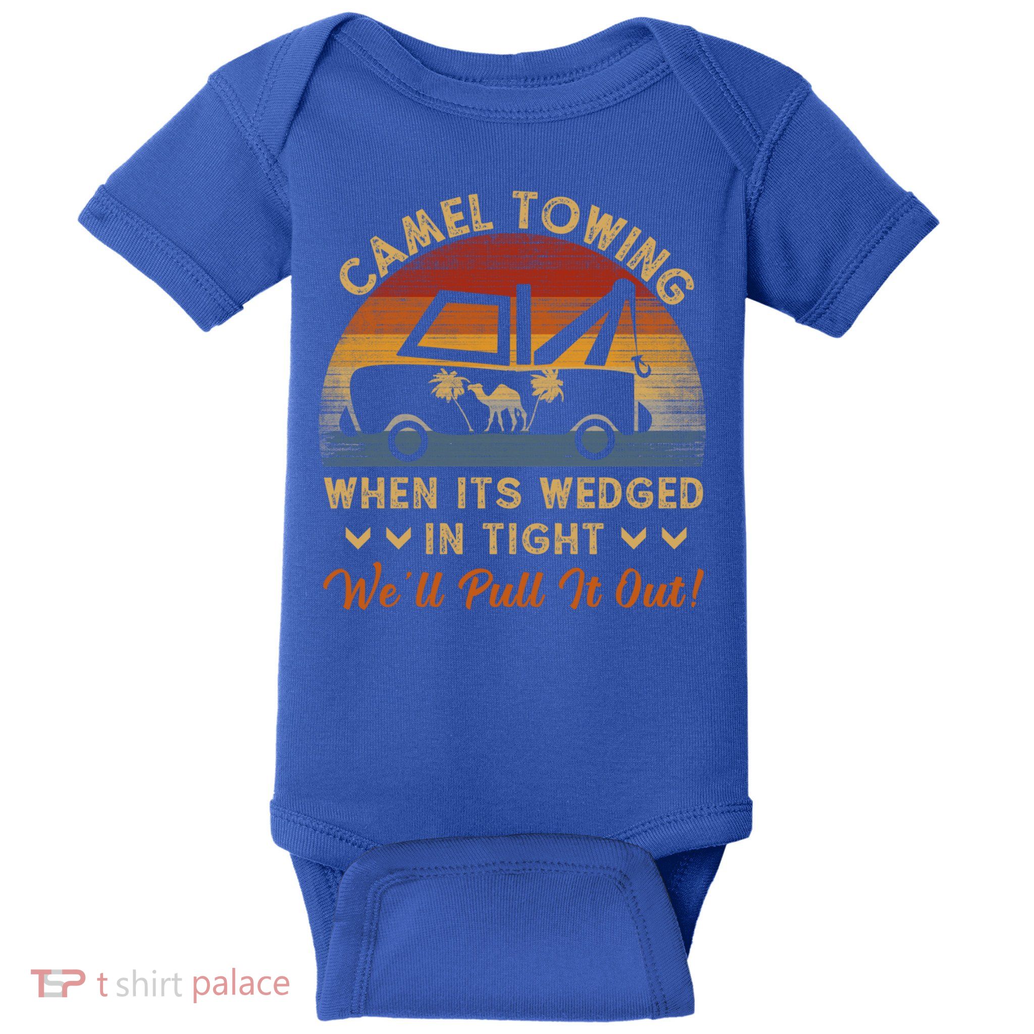 Camel Towing Retro Adult Humor Saying Funny Halloween Great Gift Baby Bodysuit