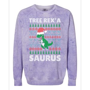 Christmas Tree Rex A' Saurus Cool Gift Funny Dinosaur Great Gift Colorblast Crewneck Sweatshirt