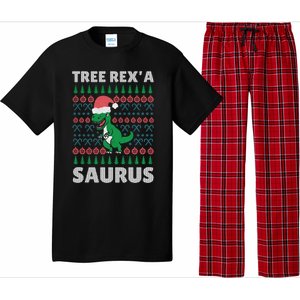 Christmas Tree Rex A' Saurus Cool Gift Funny Dinosaur Great Gift Pajama Set