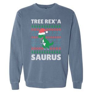 Christmas Tree Rex A' Saurus Cool Gift Funny Dinosaur Great Gift Garment-Dyed Sweatshirt