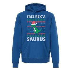 Christmas Tree Rex A' Saurus Cool Gift Funny Dinosaur Great Gift Premium Hoodie