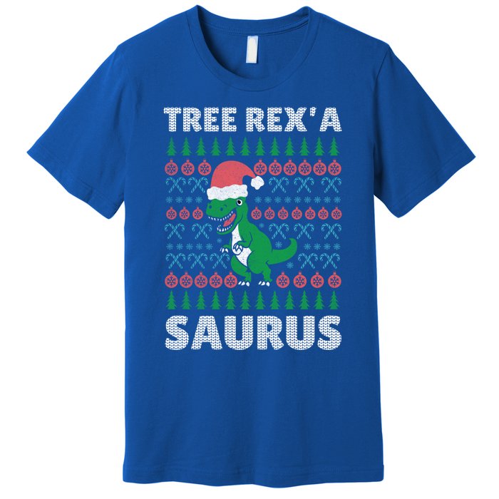 Christmas Tree Rex A' Saurus Cool Gift Funny Dinosaur Great Gift Premium T-Shirt