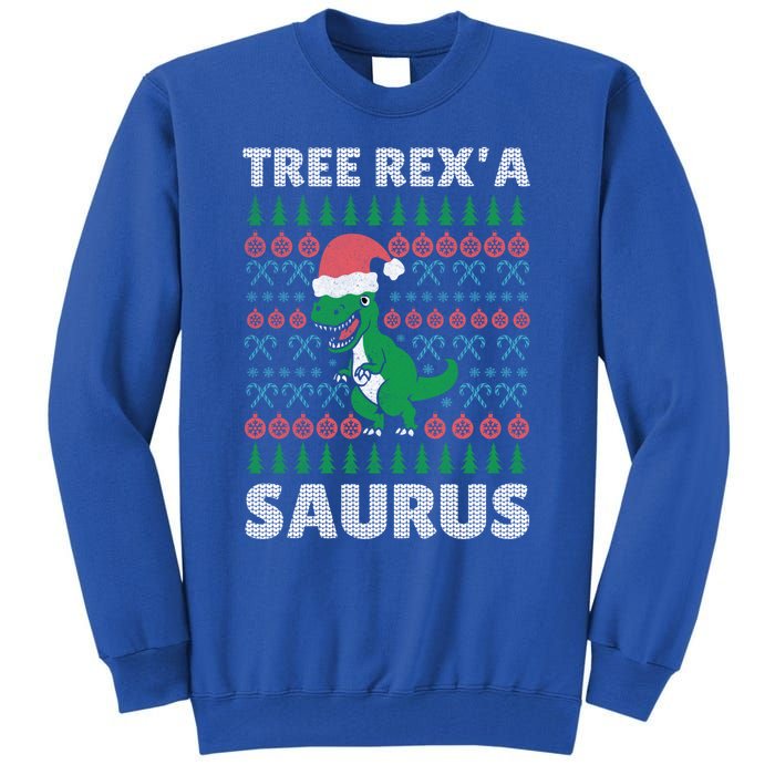 Christmas Tree Rex A' Saurus Cool Gift Funny Dinosaur Great Gift Tall Sweatshirt