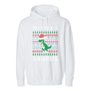 Christmas Tree Rex A' Saurus Cool Gift Funny Dinosaur Great Gift Garment-Dyed Fleece Hoodie