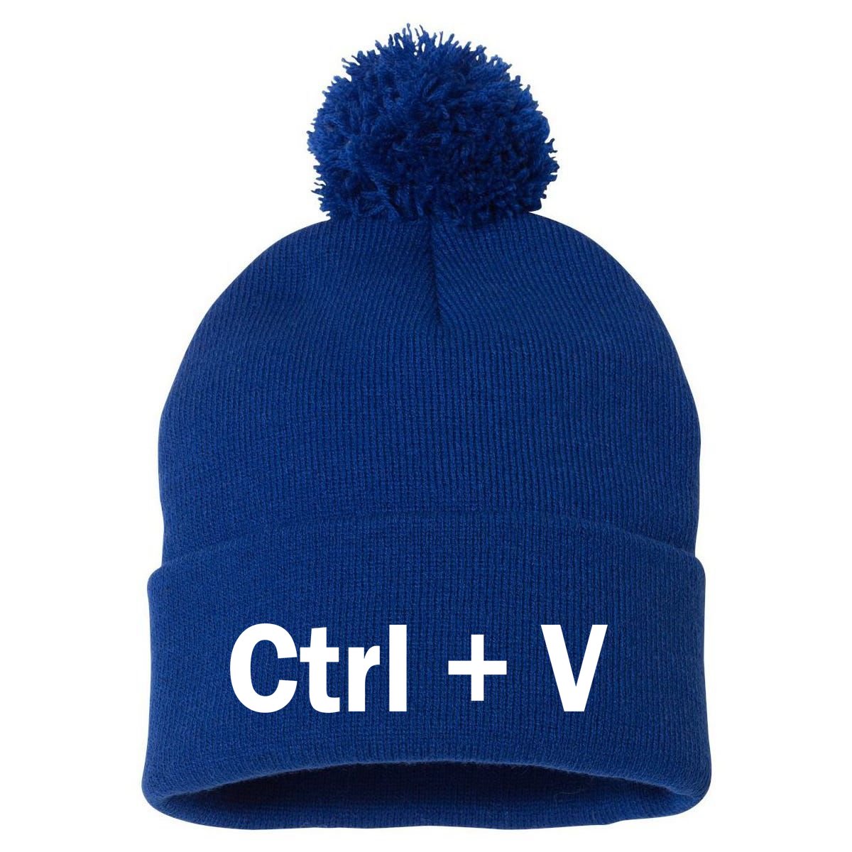 Ctrl + V Pom Pom 12in Knit Beanie
