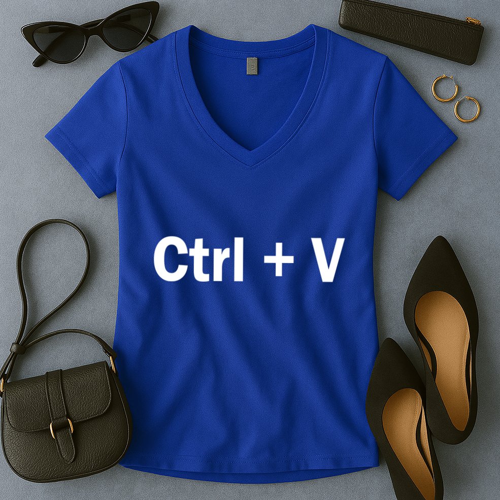 Ctrl + V Women's V-Neck T-Shirt