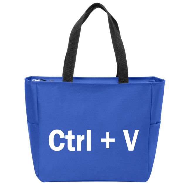 Ctrl + V Zip Tote Bag