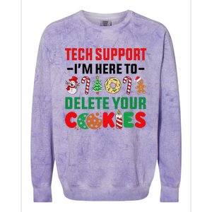 Christmas Tech Support Here To Delete Your Cookies Xmas Cool Colorblast Crewneck Sweatshirt