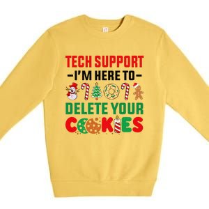 Christmas Tech Support Here To Delete Your Cookies Xmas Cool Premium Crewneck Sweatshirt