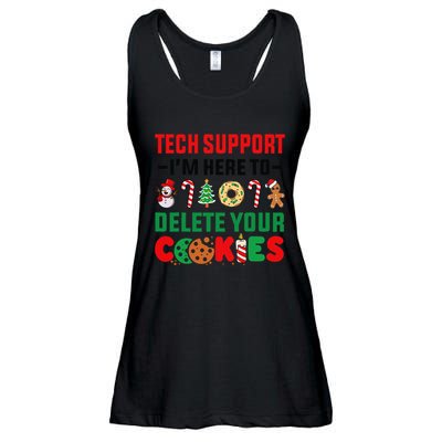 Christmas Tech Support Here To Delete Your Cookies Xmas Cool Ladies Essential Flowy Tank
