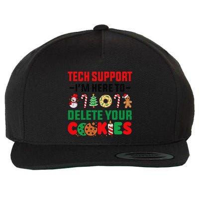 Christmas Tech Support Here To Delete Your Cookies Xmas Cool Wool Snapback Cap