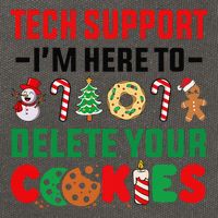 Christmas Tech Support Here To Delete Your Cookies Xmas Cool Cotton Canvas Backpack