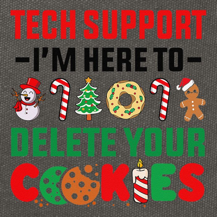 Christmas Tech Support Here To Delete Your Cookies Xmas Cool Cotton Canvas Backpack
