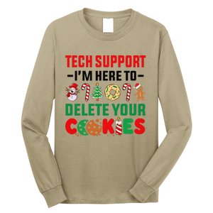 Christmas Tech Support Here To Delete Your Cookies Xmas Cool Long Sleeve Shirt