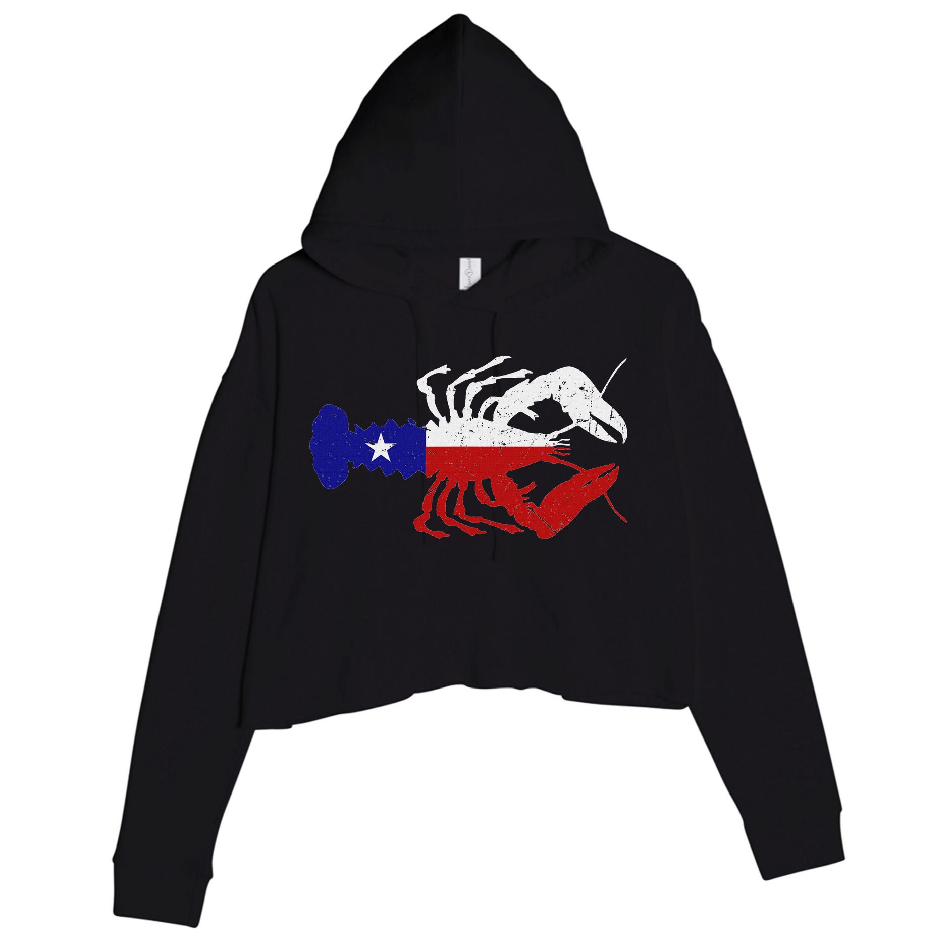 Crawfish Texas Seafood Shellfish Lone Star Southern Food Crop Fleece Hoodie