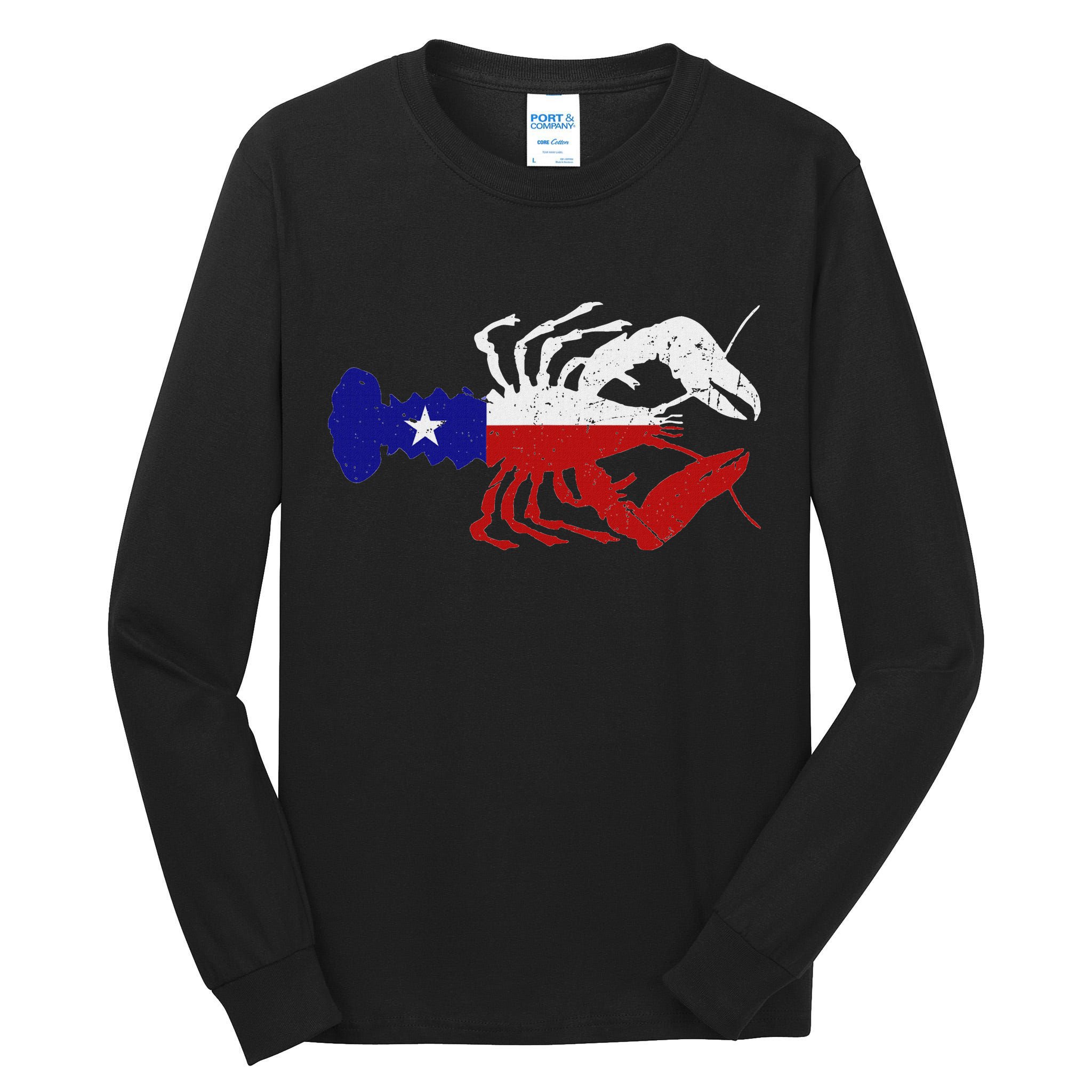 Crawfish Texas Seafood Shellfish Lone Star Southern Food Tall Long Sleeve T-Shirt