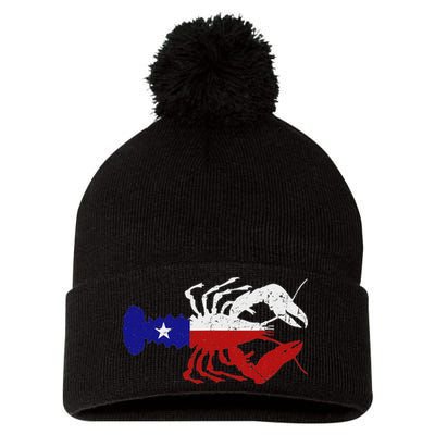 Crawfish Texas Seafood Shellfish Lone Star Southern Food Pom Pom 12in Knit Beanie