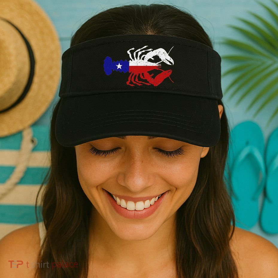 Crawfish Texas Seafood Shellfish Lone Star Southern Food Visor