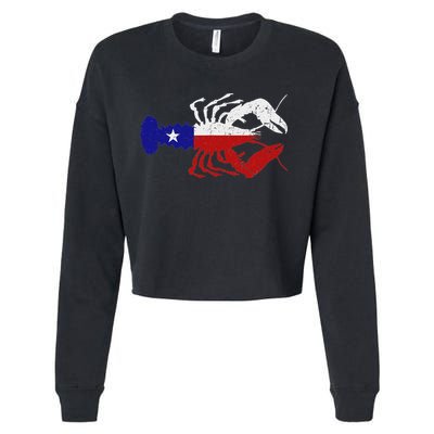 Crawfish Texas Seafood Shellfish Lone Star Southern Food Cropped Pullover Crew