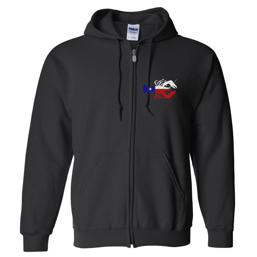 Crawfish Texas Seafood Shellfish Lone Star Southern Food Full Zip Hoodie