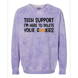 Christmas Tech Support I’M Here To Delete Your Cookies Xmas Colorblast Crewneck Sweatshirt