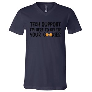 Christmas Tech Support I’M Here To Delete Your Cookies Xmas V-Neck T-Shirt