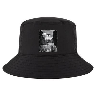 Capybara Taking Selfie With Ufos And Bigfoot Funny Capybara Cool Comfort Performance Bucket Hat