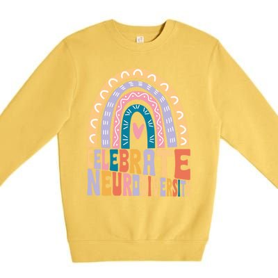 Celebrate The Spectrum Celebrate Neurodiversity Autism Gift Premium Crewneck Sweatshirt