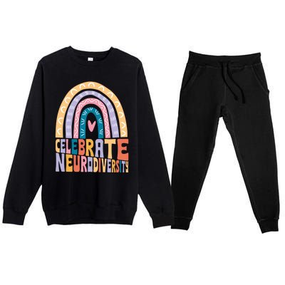 Celebrate The Spectrum Celebrate Neurodiversity Autism Gift Premium Crewneck Sweatsuit Set