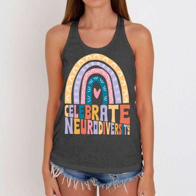 Celebrate The Spectrum Celebrate Neurodiversity Autism Gift Women's Knotted Racerback Tank