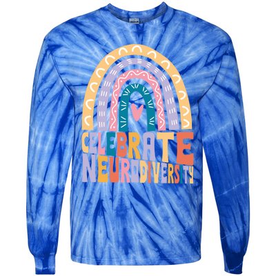 Celebrate The Spectrum Celebrate Neurodiversity Autism Gift Tie-Dye Long Sleeve Shirt