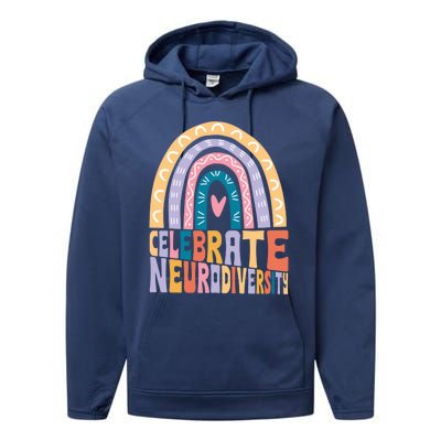 Celebrate The Spectrum Celebrate Neurodiversity Autism Gift Performance Fleece Hoodie