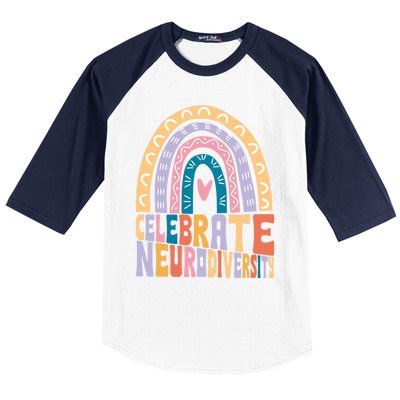 Celebrate The Spectrum Celebrate Neurodiversity Autism Gift Baseball Sleeve Shirt