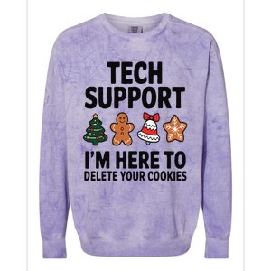 Christmas Tech Support Here To Delete Cookies Xmas Colorblast Crewneck Sweatshirt