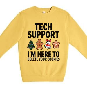 Christmas Tech Support Here To Delete Cookies Xmas Premium Crewneck Sweatshirt