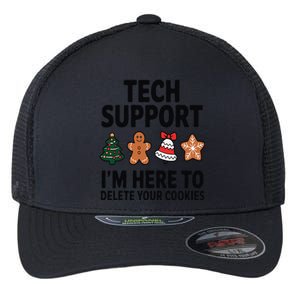 Christmas Tech Support Here To Delete Cookies Xmas Flexfit Unipanel Trucker Cap