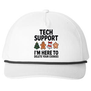 Christmas Tech Support Here To Delete Cookies Xmas Snapback Five-Panel Rope Hat