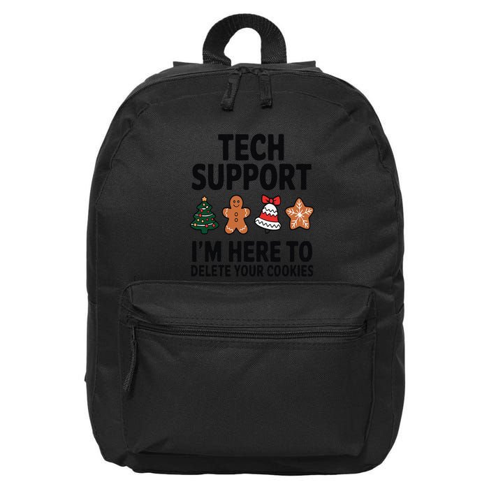 Christmas Tech Support Here To Delete Cookies Xmas 16 in Basic Backpack