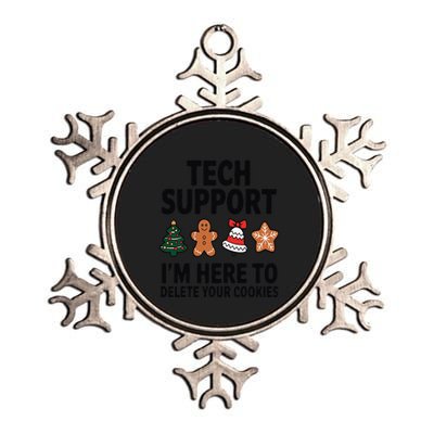 Christmas Tech Support Here To Delete Cookies Xmas Metallic Star Ornament