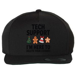 Christmas Tech Support Here To Delete Cookies Xmas Wool Snapback Cap